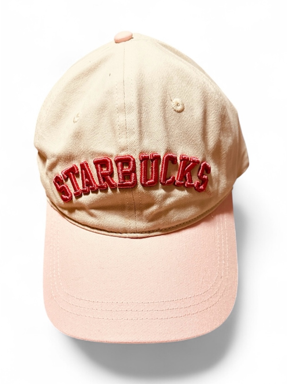NWT 2026 Starbucks Cream and Pink Baseball Hat